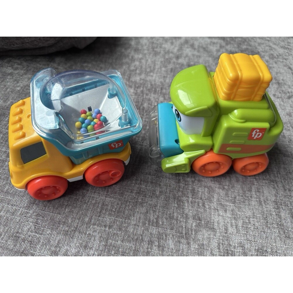 Fisher-Price Preschool Toy Trucks HRP28/HRP30 2022 Yellow Rattle & Green Cargo